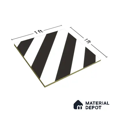 Moroccan Wall & Floor Tile TL 00225 C Pattern 3 Monochrome Straight 1 ft x 1 ft Matte Finish Ceramic Tile - 9 mm | Suitable For Kitchen, Bathroom, Dining Area | Please Expect a Slight Variation of Pattern