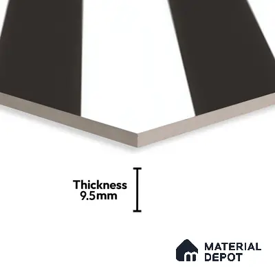 Moroccan Wall & Floor Tile TL 00225 C Pattern 3 Monochrome Straight 1 ft x 1 ft Matte Finish Ceramic Tile - 9 mm | Suitable For Kitchen, Bathroom, Dining Area | Please Expect a Slight Variation of Pattern