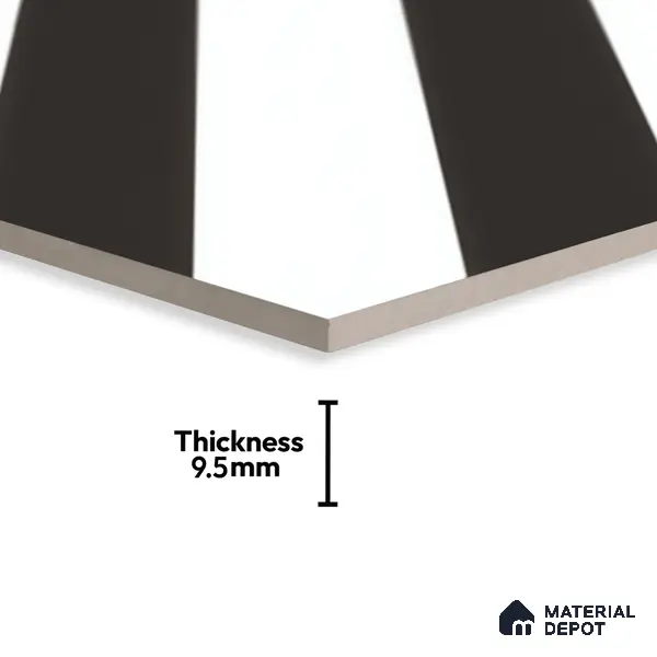 Moroccan Wall & Floor Tile TL 00225 C Pattern 3 Monochrome Straight 1 ft x 1 ft Matte Finish Ceramic Tile - 9 mm | Suitable For Kitchen, Bathroom, Dining Area | Please Expect a Slight Variation of Pattern
