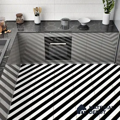 Moroccan Wall & Floor Tile TL 00225 C Pattern 3 Monochrome Straight 1 ft x 1 ft Matte Finish Ceramic Tile - 9 mm | Suitable For Kitchen, Bathroom, Dining Area | Please Expect a Slight Variation of Pattern