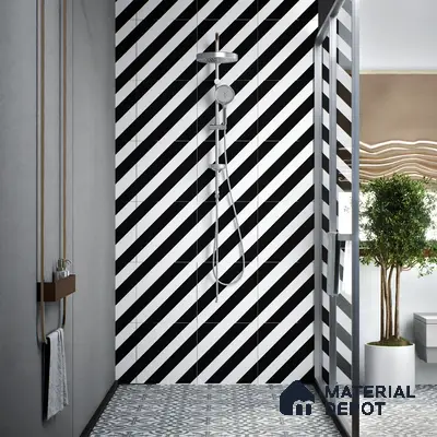 Moroccan Wall & Floor Tile TL 00225 C Pattern 3 Monochrome Straight 1 ft x 1 ft Matte Finish Ceramic Tile - 9 mm | Suitable For Kitchen, Bathroom, Dining Area | Please Expect a Slight Variation of Pattern