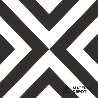 Moroccan Wall & Floor Tile TL 00225 A Pattern 1 Monochrome Cross 1 ft x 1 ft Matte Finish Ceramic Tile - 9 mm | Suitable For Kitchen, Bathroom, Dining Area | Please Expect a Slight Variation of Pattern