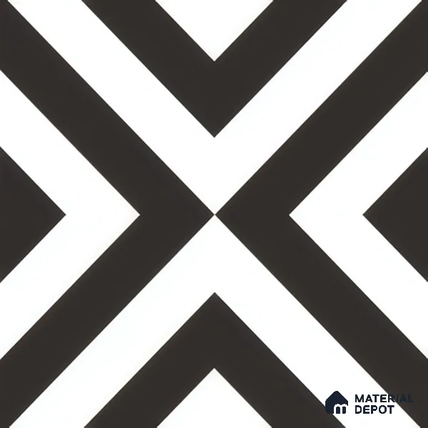 Moroccan Wall & Floor Tile TL 00225 A Pattern 1 Monochrome Cross 1 ft x 1 ft Matte Finish Ceramic Tile - 9 mm | Suitable For Kitchen, Bathroom, Dining Area | Please Expect a Slight Variation of Pattern