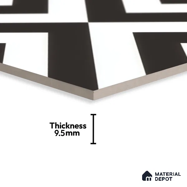 Moroccan Wall & Floor Tile TL 00225 A Pattern 1 Monochrome Cross 1 ft x 1 ft Matte Finish Ceramic Tile - 9 mm | Suitable For Kitchen, Bathroom, Dining Area | Please Expect a Slight Variation of Pattern