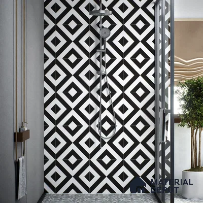 Moroccan Wall & Floor Tile TL 00225 A Pattern 1 Monochrome Cross 1 ft x 1 ft Matte Finish Ceramic Tile - 9 mm | Suitable For Kitchen, Bathroom, Dining Area | Please Expect a Slight Variation of Pattern