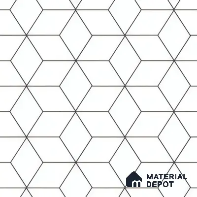 Moroccan Wall & Floor Tile TL 00226 White 1 ft x 1 ft Matte Finish Ceramic Tile - 9 mm | Suitable For Kitchen, Bathroom, Dining Area | Please Expect a Slight Variation of Pattern