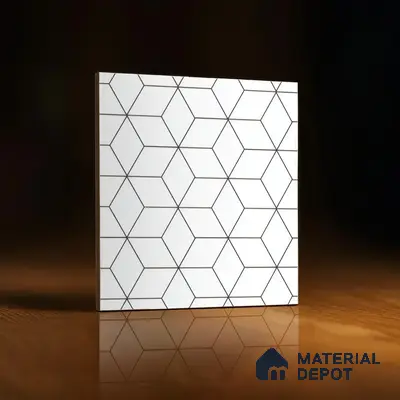 Moroccan Wall & Floor Tile TL 00226 White 1 ft x 1 ft Matte Finish Ceramic Tile - 9 mm | Suitable For Kitchen, Bathroom, Dining Area | Please Expect a Slight Variation of Pattern