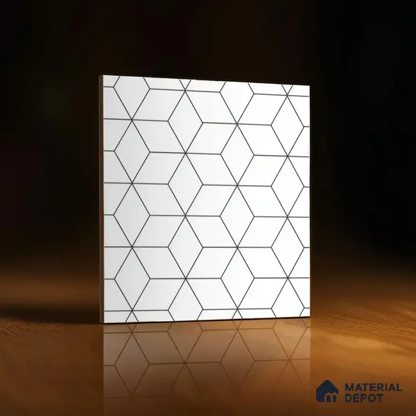 Moroccan Wall & Floor Tile TL 00226 White 1 ft x 1 ft Matte Finish Ceramic Tile - 9 mm | Suitable For Kitchen, Bathroom, Dining Area | Please Expect a Slight Variation of Pattern
