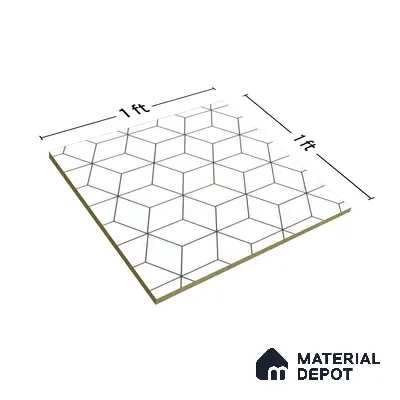 Moroccan Wall & Floor Tile TL 00226 White 1 ft x 1 ft Matte Finish Ceramic Tile - 9 mm | Suitable For Kitchen, Bathroom, Dining Area | Please Expect a Slight Variation of Pattern
