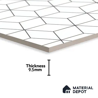 Moroccan Wall & Floor Tile TL 00226 White 1 ft x 1 ft Matte Finish Ceramic Tile - 9 mm | Suitable For Kitchen, Bathroom, Dining Area | Please Expect a Slight Variation of Pattern