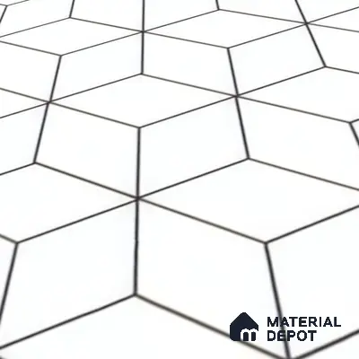 Moroccan Wall & Floor Tile TL 00226 White 1 ft x 1 ft Matte Finish Ceramic Tile - 9 mm | Suitable For Kitchen, Bathroom, Dining Area | Please Expect a Slight Variation of Pattern
