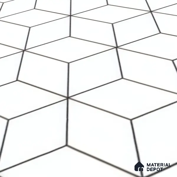 Moroccan Wall & Floor Tile TL 00226 White 1 ft x 1 ft Matte Finish Ceramic Tile - 9 mm | Suitable For Kitchen, Bathroom, Dining Area | Please Expect a Slight Variation of Pattern