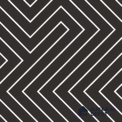 Moroccan Wall & Floor Tile TL 00227 B Black 1 ft x 1 ft Matte Finish Ceramic Tile - 9 mm | Suitable For Kitchen, Bathroom, Dining Area | Please Expect a Slight Variation of Pattern