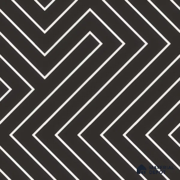 Moroccan Wall & Floor Tile TL 00227 B Black 1 ft x 1 ft Matte Finish Ceramic Tile - 9 mm | Suitable For Kitchen, Bathroom, Dining Area | Please Expect a Slight Variation of Pattern