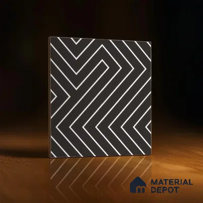 Moroccan Wall & Floor Tile TL 00227 B Black 1 ft x 1 ft Matte Finish Ceramic Tile - 9 mm | Suitable For Kitchen, Bathroom, Dining Area | Please Expect a Slight Variation of Pattern