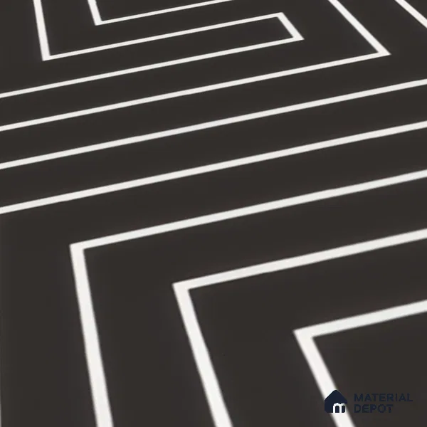 Moroccan Wall & Floor Tile TL 00227 B Black 1 ft x 1 ft Matte Finish Ceramic Tile - 9 mm | Suitable For Kitchen, Bathroom, Dining Area | Please Expect a Slight Variation of Pattern