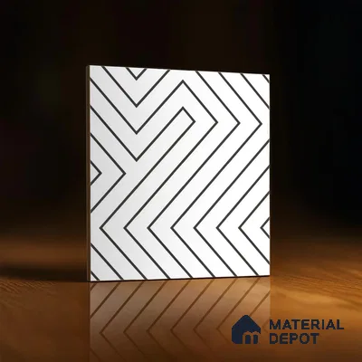 Moroccan Wall & Floor Tile TL 00227 A White 1 ft x 1 ft Matte Finish Ceramic Tile - 9 mm | Suitable For Kitchen, Bathroom, Dining Area | Please Expect a Slight Variation of Pattern