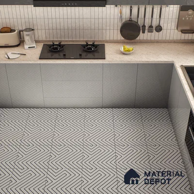 Moroccan Wall & Floor Tile TL 00227 A White 1 ft x 1 ft Matte Finish Ceramic Tile - 9 mm | Suitable For Kitchen, Bathroom, Dining Area | Please Expect a Slight Variation of Pattern