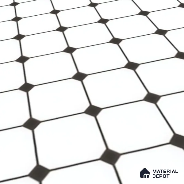 Moroccan Wall & Floor Tile TL 00228 Black & White 1 ft x 1 ft Matte Finish Ceramic Tile - 9 mm | Suitable For Kitchen, Bathroom, Dining Area | Please Expect a Slight Variation of Pattern