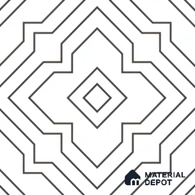 Moroccan Wall & Floor Tile TL 00229 Black & White 1 ft x 1 ft Matte Finish Ceramic Tile - 9 mm | Suitable For Kitchen, Bathroom, Dining Area | Please Expect a Slight Variation of Pattern
