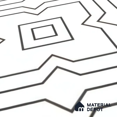 Moroccan Wall & Floor Tile TL 00229 Black & White 1 ft x 1 ft Matte Finish Ceramic Tile - 9 mm | Suitable For Kitchen, Bathroom, Dining Area | Please Expect a Slight Variation of Pattern