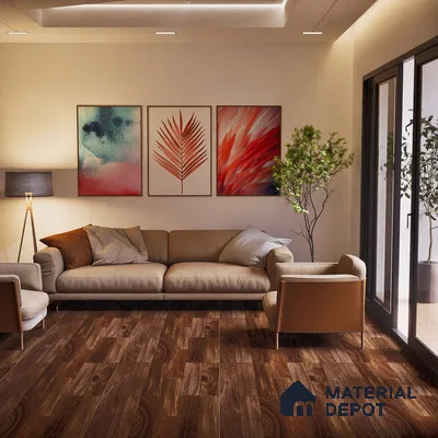 Wooden Floor Tile TL 06498 Ferro Wood 4 ft x 2 ft Vitrified Matte Finish - 9 mm | Suitable for Living Room, Bedroom, Kitchen & Bathroom (Sample)