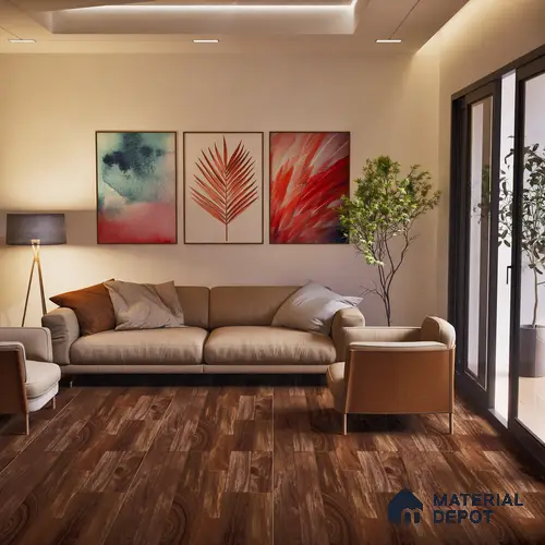 Wooden Floor Tile TL 06498 Ferro Wood 4 ft x 2 ft Vitrified Matte Finish - 9 mm | Suitable for Living Room, Bedroom, Kitchen & Bathroom