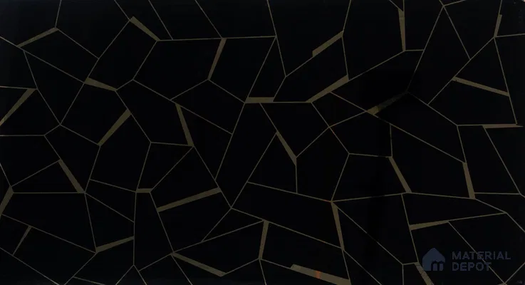Glass Highlighter Wall Tile TL 00262 B Golden Fracture 2 ft x 1 ft Glossy Finish Ceramic Tile - 9 mm | Suitable For Kitchen, Bathroom & Accent/Feature Wall