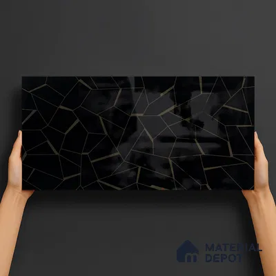 Glass Highlighter Wall Tile TL 00262 B Golden Fracture 2 ft x 1 ft Glossy Finish Ceramic Tile - 9 mm | Suitable For Kitchen, Bathroom & Accent/Feature Wall