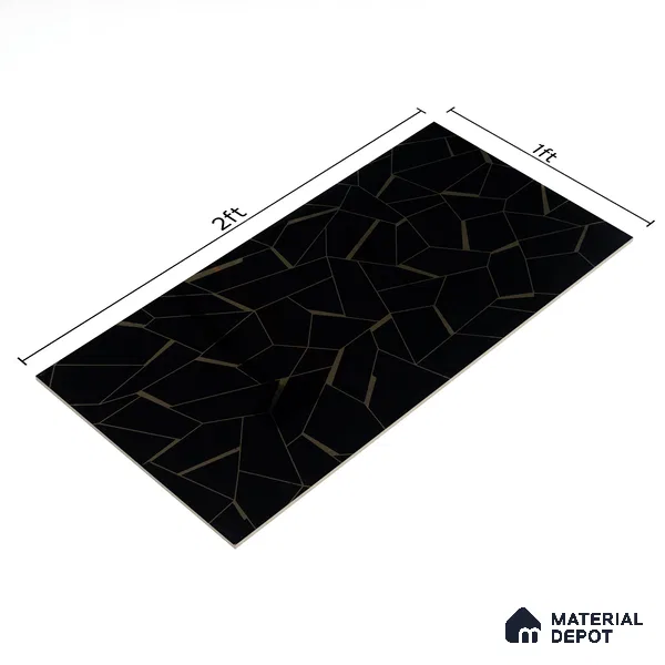 Glass Highlighter Wall Tile TL 00262 B Golden Fracture 2 ft x 1 ft Glossy Finish Ceramic Tile - 9 mm | Suitable For Kitchen, Bathroom & Accent/Feature Wall