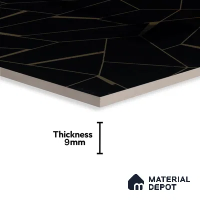 Glass Highlighter Wall Tile TL 00262 B Golden Fracture 2 ft x 1 ft Glossy Finish Ceramic Tile - 9 mm | Suitable For Kitchen, Bathroom & Accent/Feature Wall