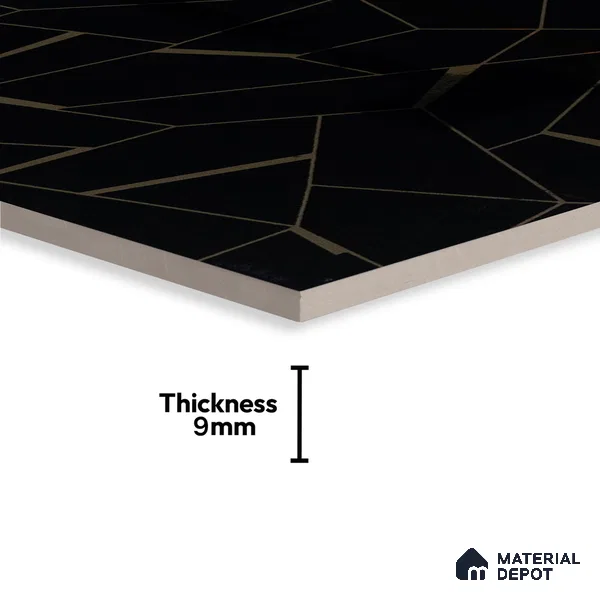 Glass Highlighter Wall Tile TL 00262 B Golden Fracture 2 ft x 1 ft Glossy Finish Ceramic Tile - 9 mm | Suitable For Kitchen, Bathroom & Accent/Feature Wall