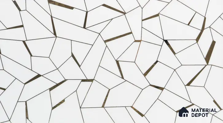 Glass Highligter Wall Tile TL 00262 A White Shatter 2 ft x 1 ft Glossy Finish Ceramic Tile - 9 mm | Suitable For Bathroom, Kitchen Backsplashes
