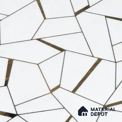 Glass Highligter Wall Tile TL 00262 A White Shatter 2 ft x 1 ft Glossy Finish Ceramic Tile - 9 mm | Suitable For Bathroom, Kitchen Backsplashes