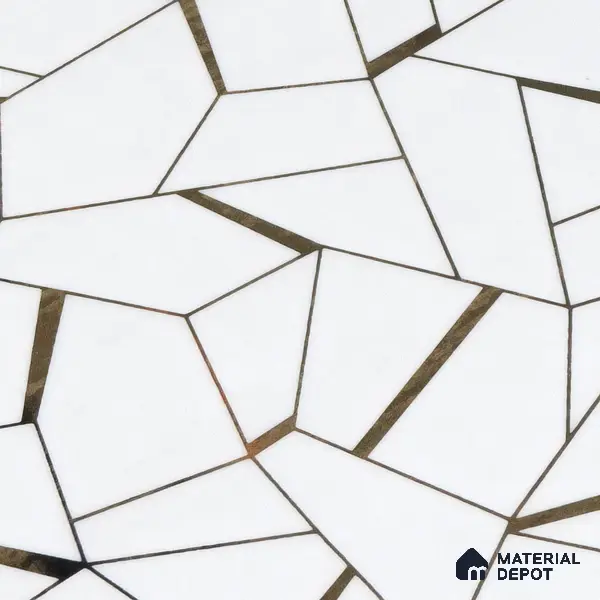 Glass Highligter Wall Tile TL 00262 A White Shatter 2 ft x 1 ft Glossy Finish Ceramic Tile - 9 mm | Suitable For Bathroom, Kitchen Backsplashes
