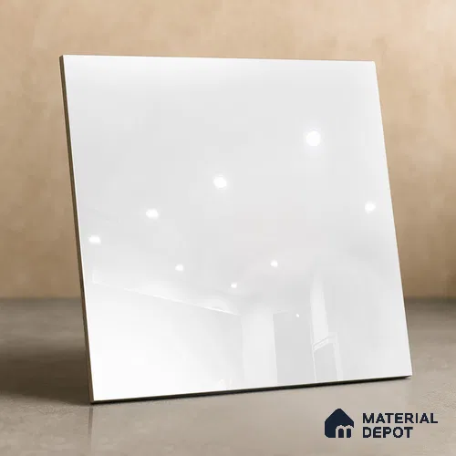 TL 02923 White 2 ft x 2 ft Glossy Finish Vitrified Floor & Wall Tile - 9.5 mm