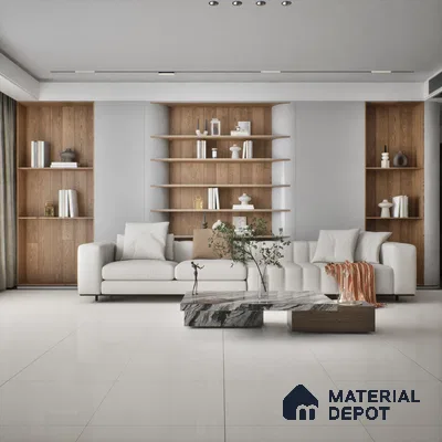 Home Tv Units With Wooden Laminates And Glossy Tiles | Material Depot