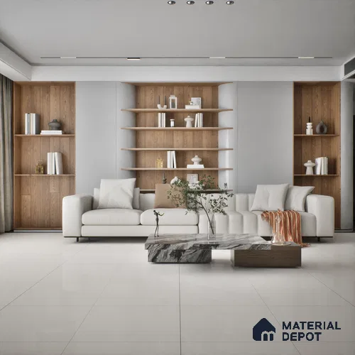 TL 02923 White 2 ft x 2 ft Glossy Finish Vitrified Floor & Wall Tile - 9.5 mm