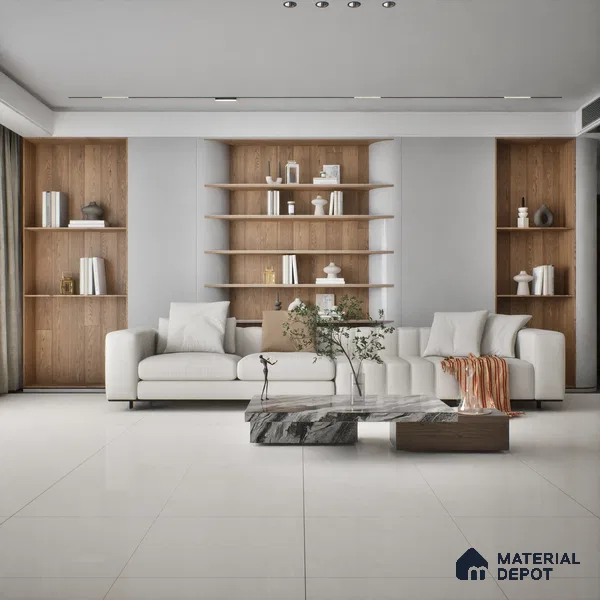 TL 02923 White 2 ft x 2 ft Glossy Finish Vitrified Floor & Wall Tile - 9.5 mm