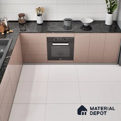 TL 02923 White 2 ft x 2 ft Glossy Finish Vitrified Floor & Wall Tile - 9.5 mm