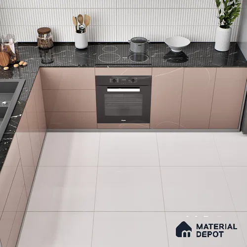 TL 02923 White 2 ft x 2 ft Glossy Finish Vitrified Floor & Wall Tile - 9.5 mm