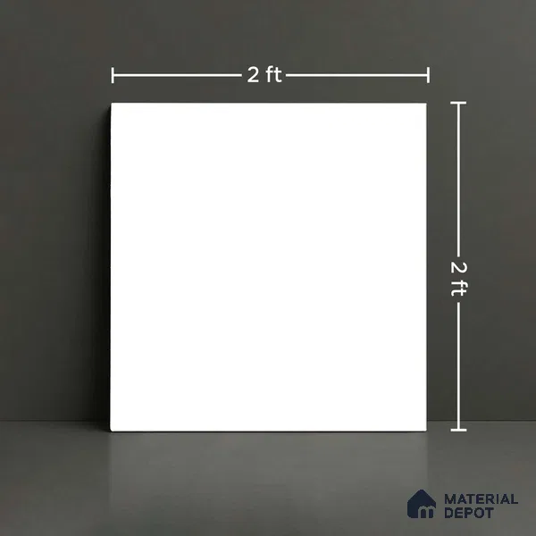 TL 02923 White 2 ft x 2 ft Glossy Finish Vitrified Floor & Wall Tile - 9.5 mm