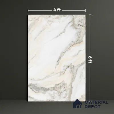 TL 00354 White 6 ft x 4 ft Matte Finish Endless Vitrified Wall & Floor Tile - 9 mm | Adhesive and Spacers Must be Used During Installation