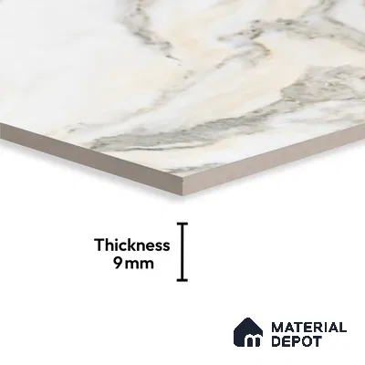 TL 00354 White 6 ft x 4 ft Matte Finish Endless Vitrified Wall & Floor Tile - 9 mm | Adhesive and Spacers Must be Used During Installation