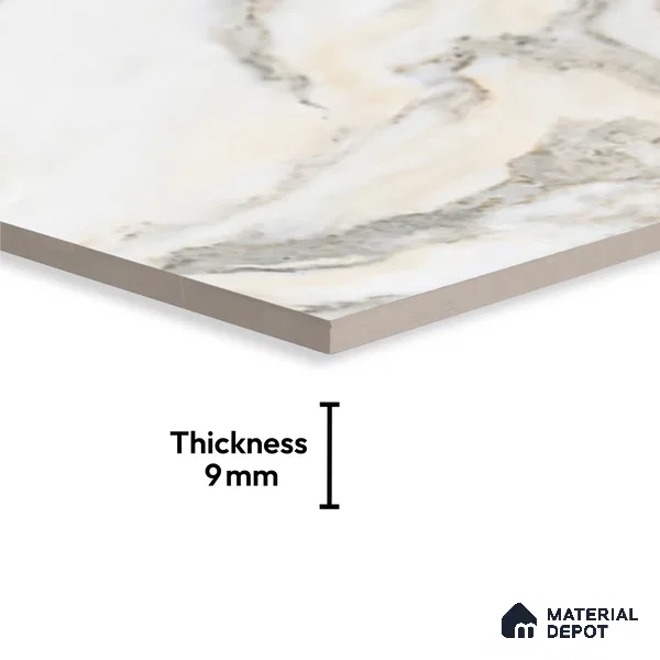 TL 00354 White 6 ft x 4 ft Matte Finish Endless Vitrified Wall & Floor Tile - 9 mm | Adhesive and Spacers Must be Used During Installation