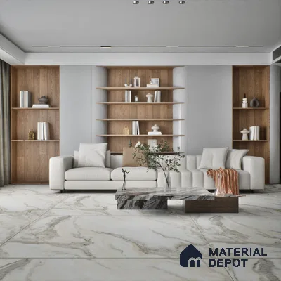TL 00354 White 6 ft x 4 ft Matte Finish Endless Vitrified Wall & Floor Tile - 9 mm | Adhesive and Spacers Must be Used During Installation