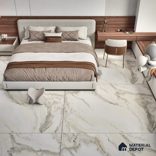TL 00354 White 6 ft x 4 ft Matte Finish Endless Vitrified Wall & Floor Tile - 9 mm | Adhesive and Spacers Must be Used During Installation