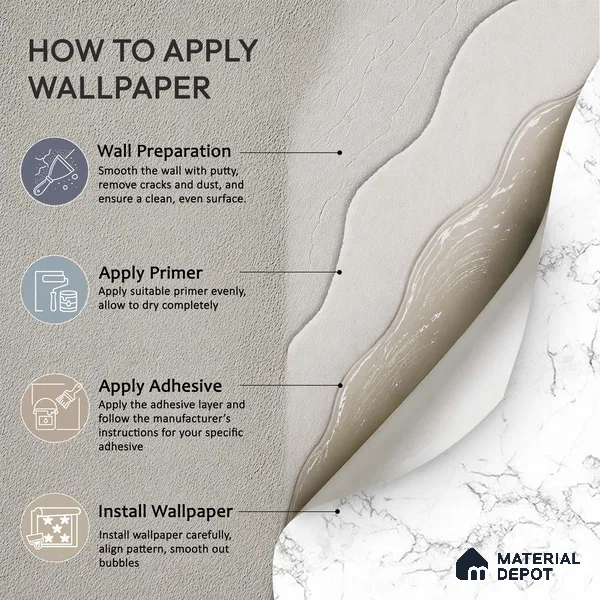 White and Grey Marble Design Wallpaper for Rooms Indrani Series Canvas Marble Design (Customised Size Wallpaper )