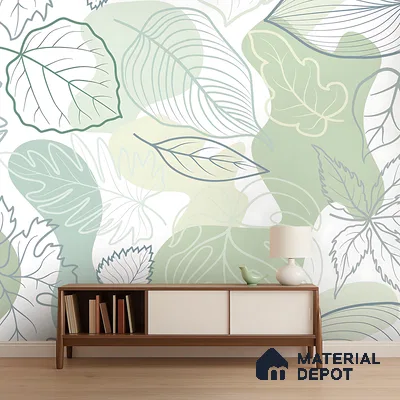 Botanical Overlay Bold Garden Motif | WP 04134 B Non Woven Matte Finish Tropical Style Premium Customized size Wallpaper | 150 GSM WP01MTF Paper | (MOQ = 30 Sq. Ft.)