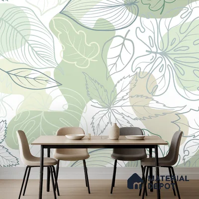 Botanical Overlay Bold Garden Motif | WP 04134 B Non Woven Matte Finish Tropical Style Premium Customized size Wallpaper | 150 GSM WP01MTF Paper | (MOQ = 30 Sq. Ft.)